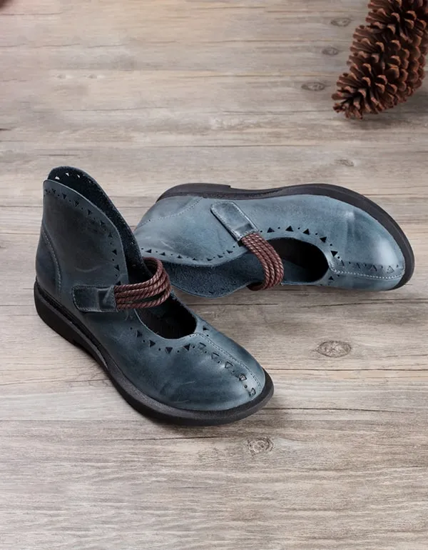 Handmade Retro Leather Ethnic Style Flat Shoes