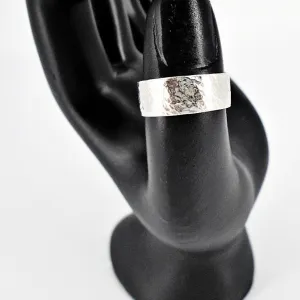 Handmade Sterling Silver .925 Hammered Texture Ring | Wide Band - Versatile
