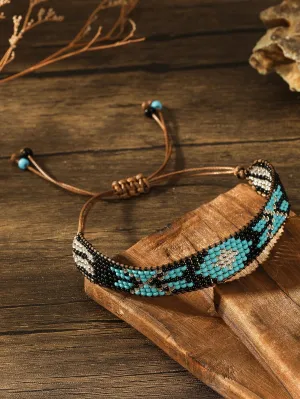Handmade woven beaded  Bohemian bracelet