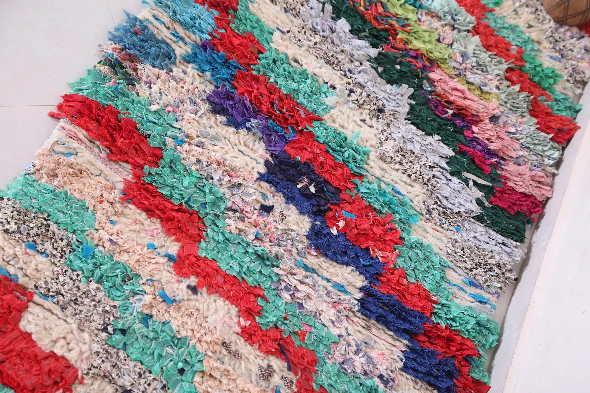 Handwoven Boucherouite Rug – 2.3 x 5.2 ft