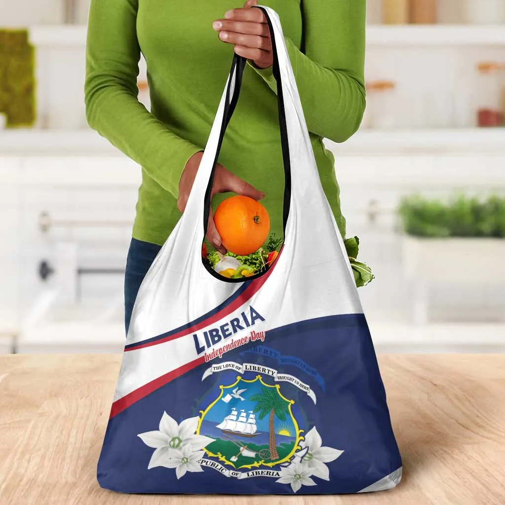 Happy Liberia Independence Day Grocery Bag LT15