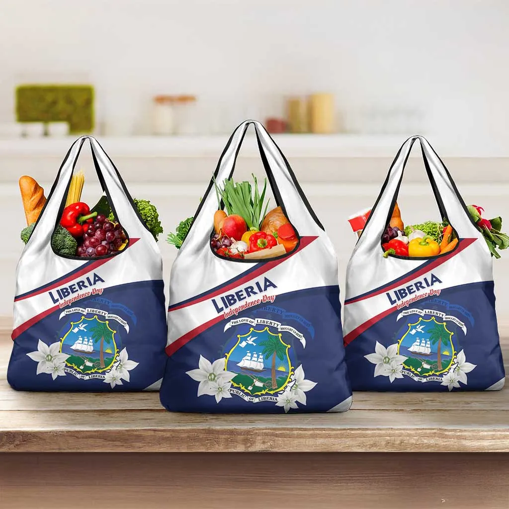 Happy Liberia Independence Day Grocery Bag LT15