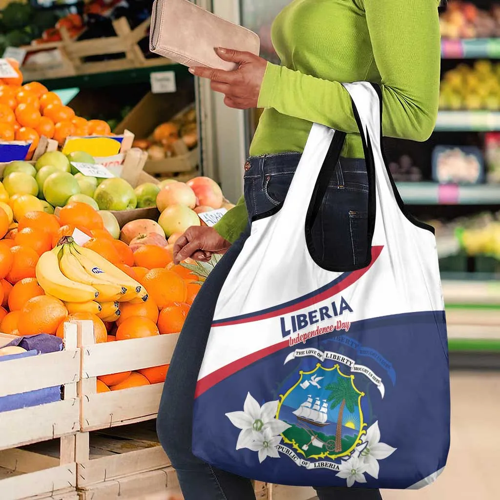Happy Liberia Independence Day Grocery Bag LT15