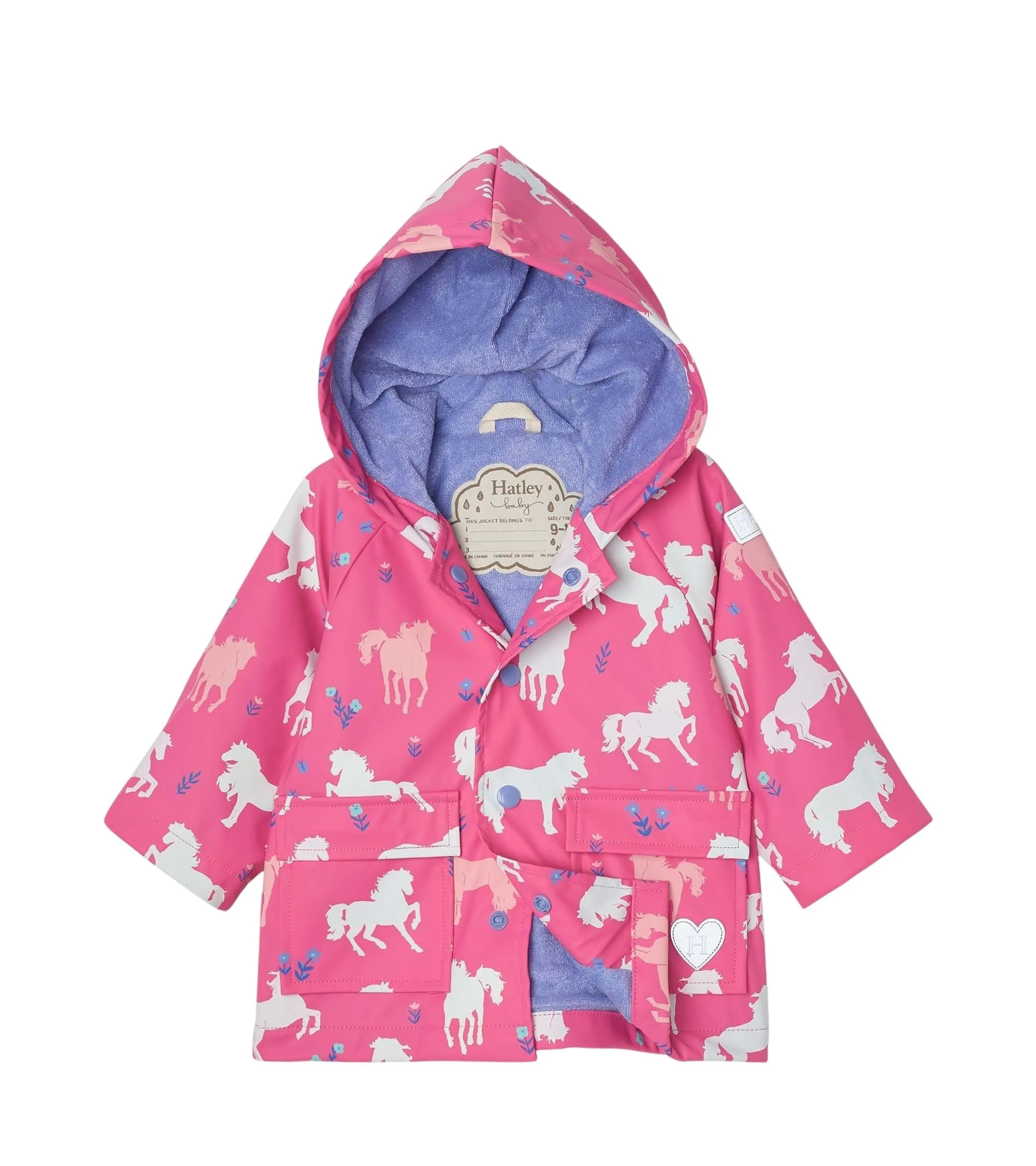 Hatley Colour Changing Baby Raincoat - Painted Pasture