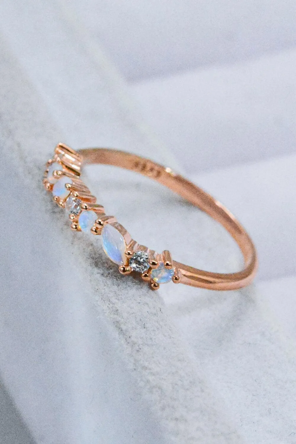 Hazel Blues® | Moonstone and Zircon Decor Ring