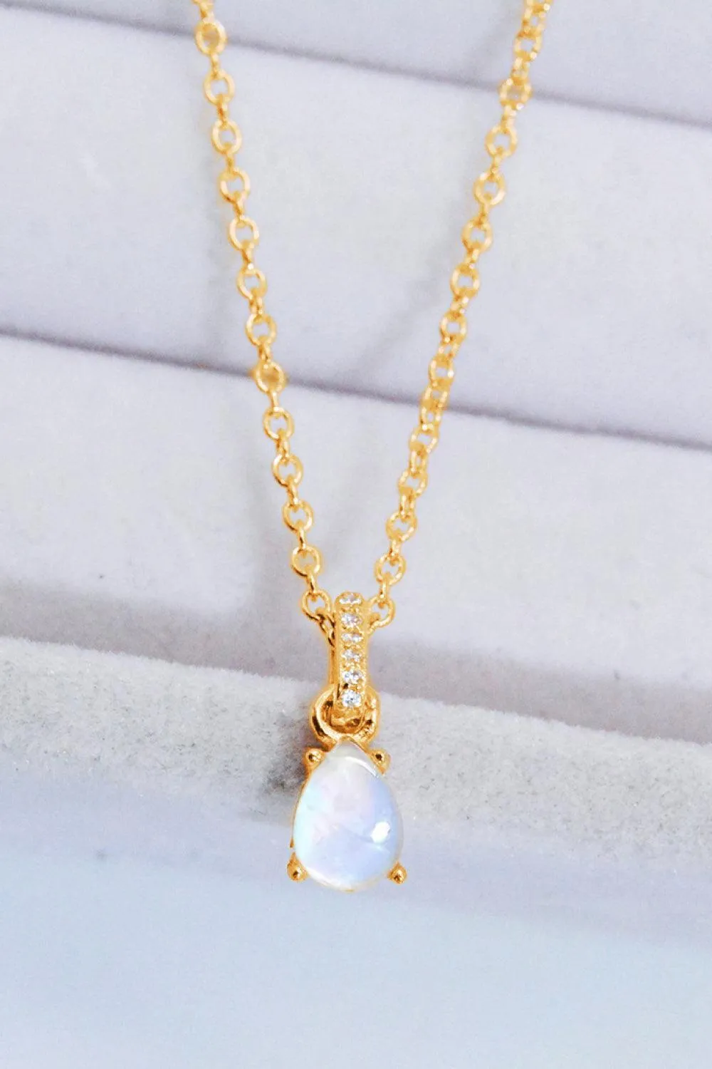 Hazel Blues® | Moonstone Teardrop Pendant Necklace