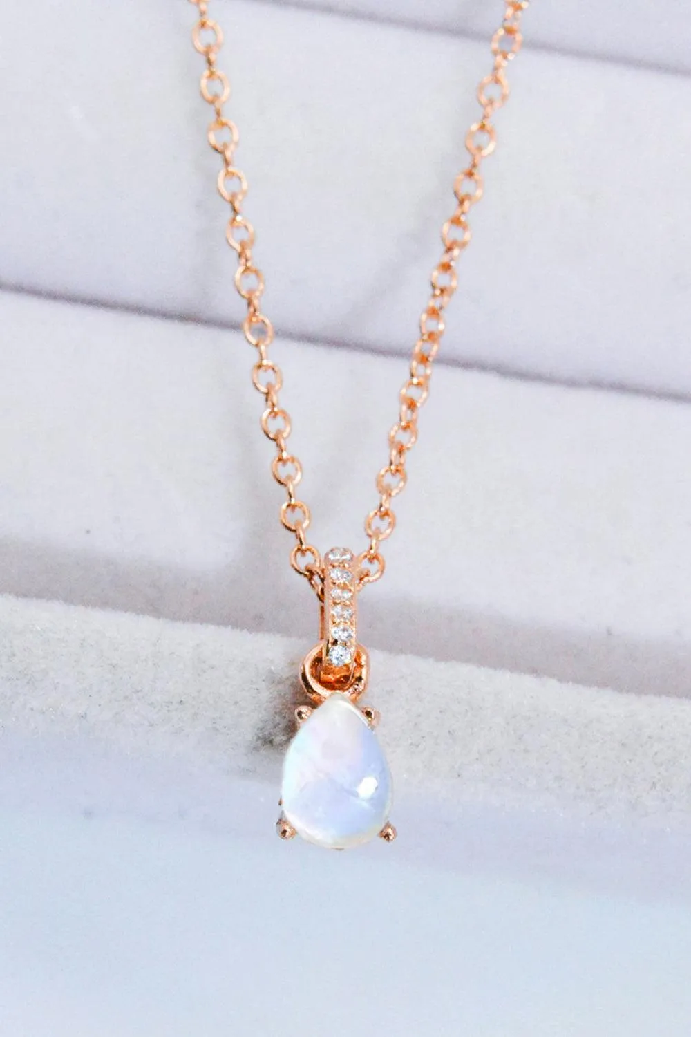 Hazel Blues® | Moonstone Teardrop Pendant Necklace