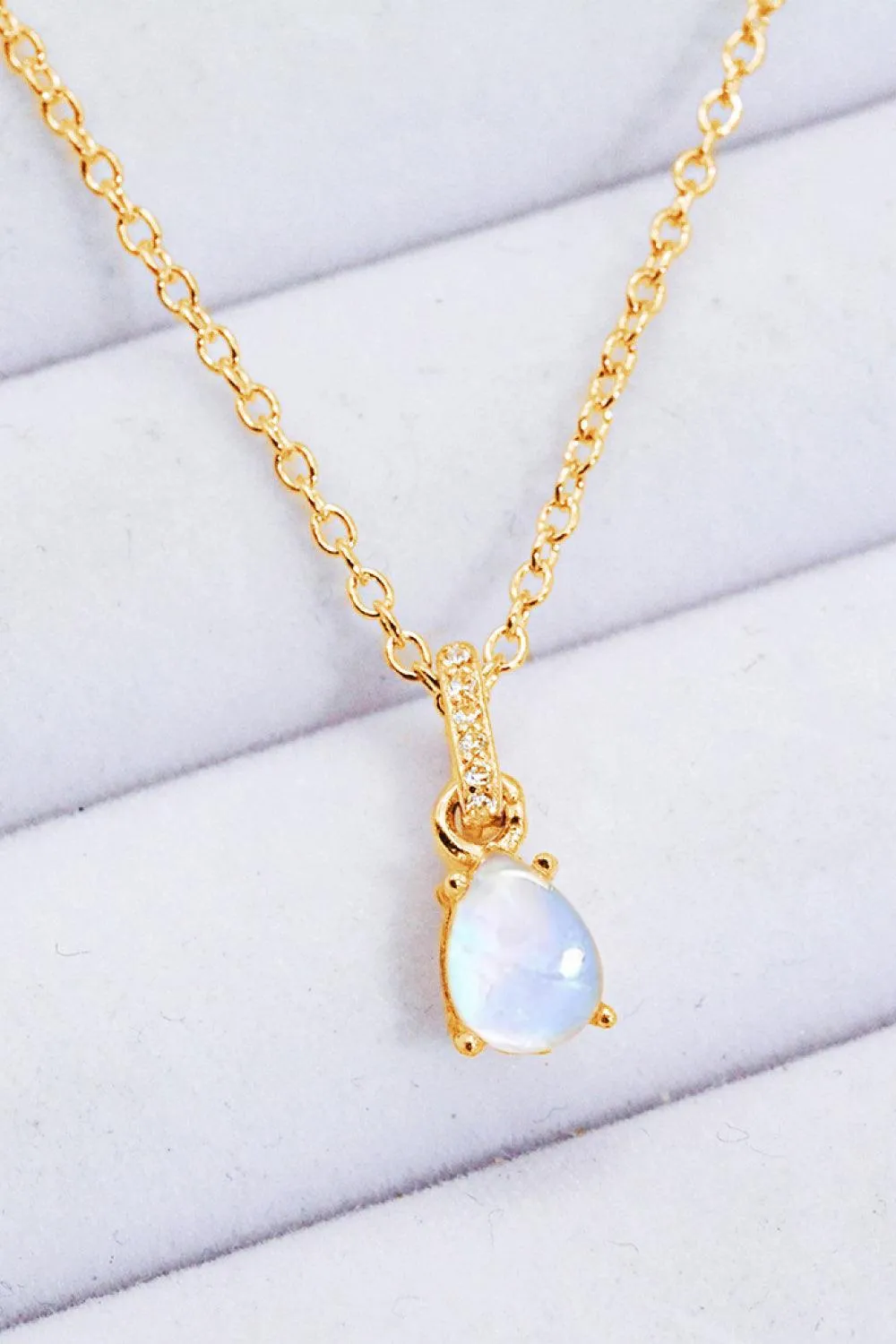 Hazel Blues® | Moonstone Teardrop Pendant Necklace
