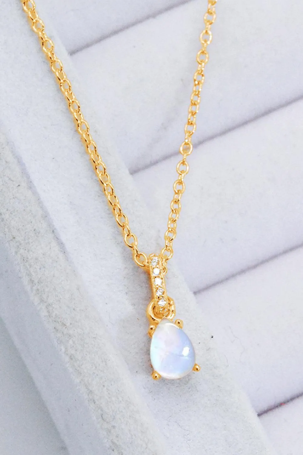 Hazel Blues® | Moonstone Teardrop Pendant Necklace