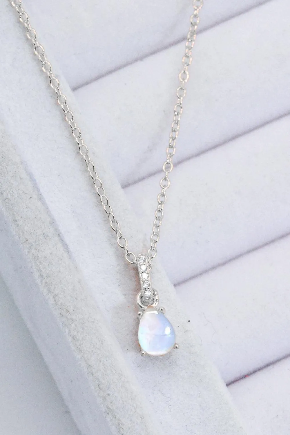 Hazel Blues® | Moonstone Teardrop Pendant Necklace