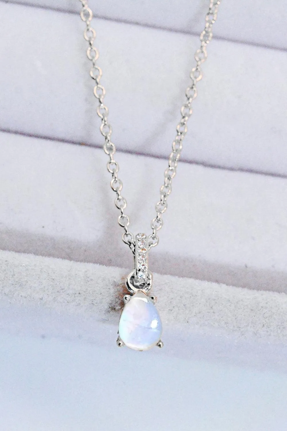 Hazel Blues® | Moonstone Teardrop Pendant Necklace