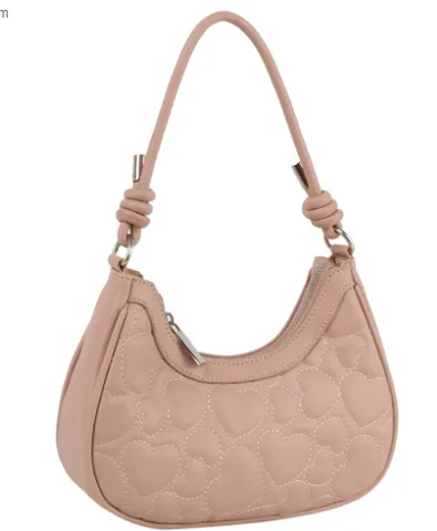 Heart Quilted Shoulder Bag