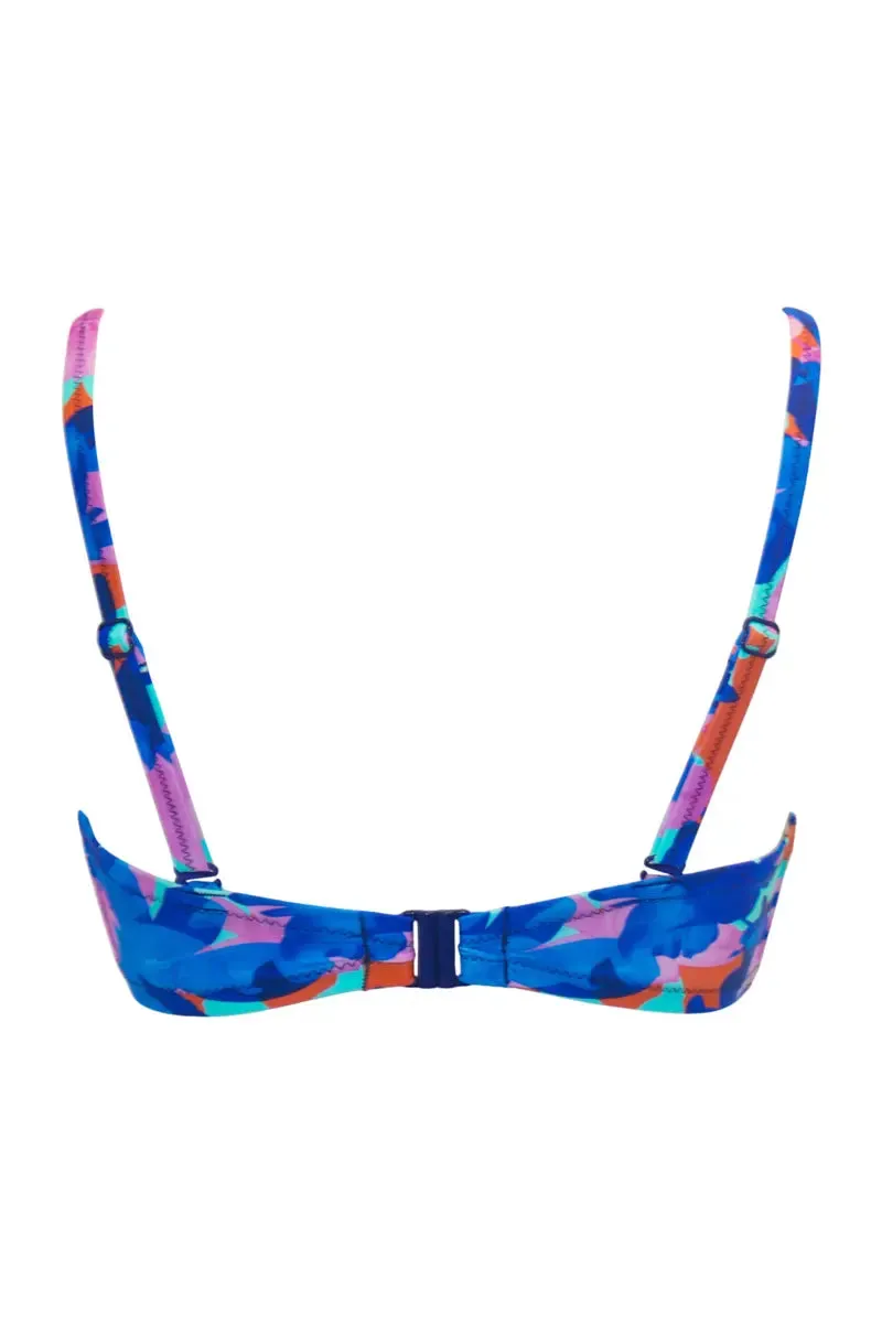 Heatwave Strapless Lightly Padded Top In Aqua Floral - Pour Moi