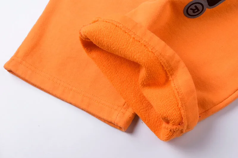 Hellstar Fire Orange Closed Elastic Bottom Pants