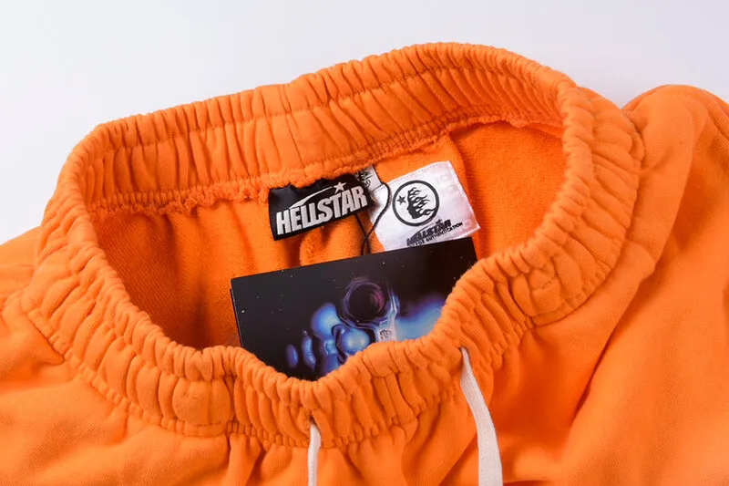 Hellstar Fire Orange Closed Elastic Bottom Pants