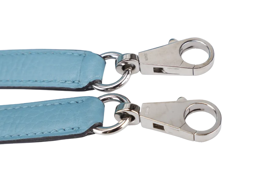 HERMES KELLY 32 BLUE ATOLL CLEMENCE SILVER HARDWARE STAMP X (YEAR 2016) WITH KEYS&LOCK, STRAPS, DUST COVER AND BOX