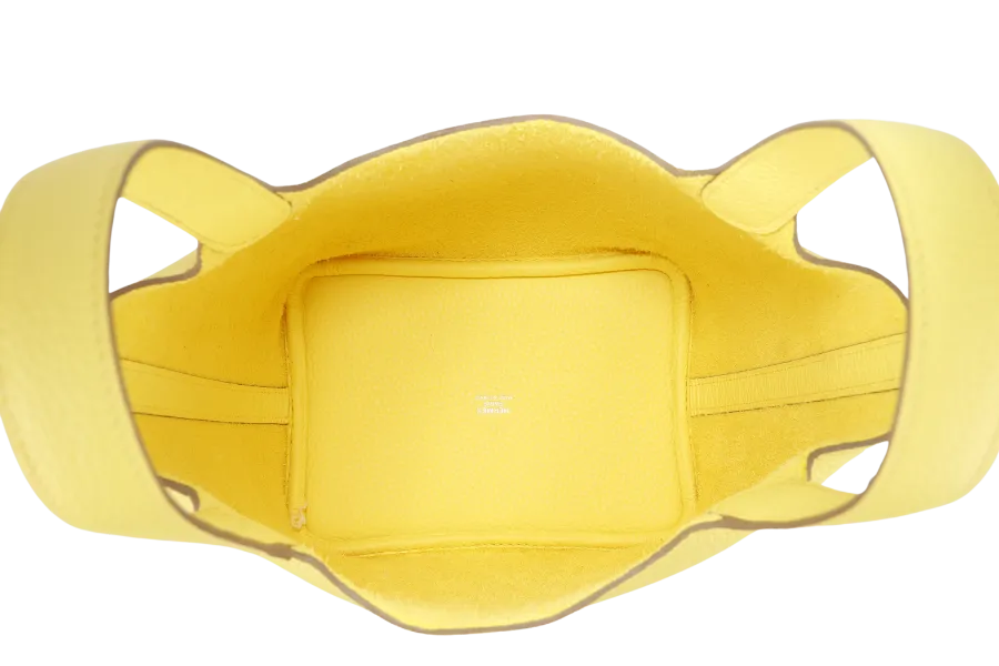 HERMES PICOTIN 18 STAMP B (YEAR 2023) LIME CLEMENCE LEATHER PALLADIUM HARDWARE WITH LOCK&KEYS , DUST COVER AND BOX