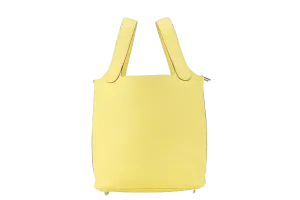 HERMES PICOTIN 18 STAMP B (YEAR 2023) LIME CLEMENCE LEATHER PALLADIUM HARDWARE WITH LOCK&KEYS , DUST COVER AND BOX