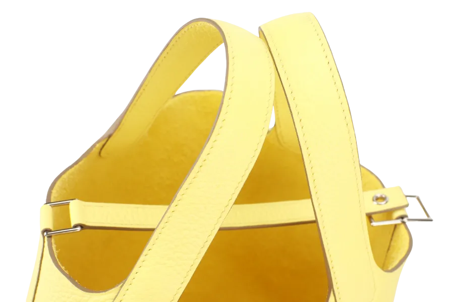 HERMES PICOTIN 18 STAMP B (YEAR 2023) LIME CLEMENCE LEATHER PALLADIUM HARDWARE WITH LOCK&KEYS , DUST COVER AND BOX
