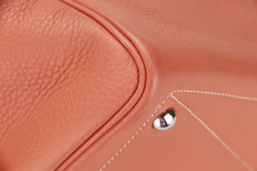 HERMES VICTORIA II 35 (STAMP Q) CREVETTE COLOR CLEMENCE LEATHER SILVER HARDWARE WITH KEYS&LOCK& DUST COVER