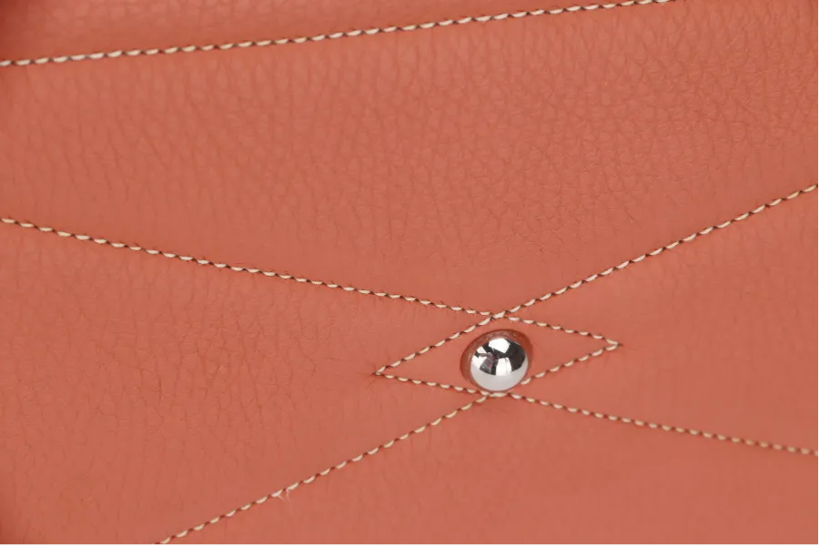 HERMES VICTORIA II 35 (STAMP Q) CREVETTE COLOR CLEMENCE LEATHER SILVER HARDWARE WITH KEYS&LOCK& DUST COVER