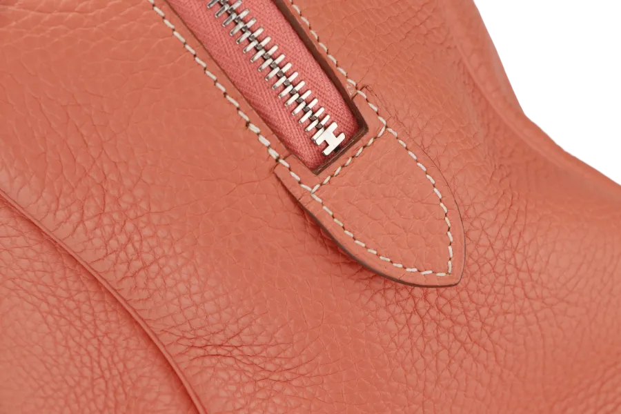 HERMES VICTORIA II 35 (STAMP Q) CREVETTE COLOR CLEMENCE LEATHER SILVER HARDWARE WITH KEYS&LOCK& DUST COVER