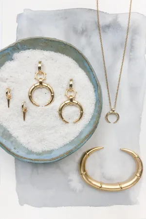 Hestia Horn Earrings, Gold