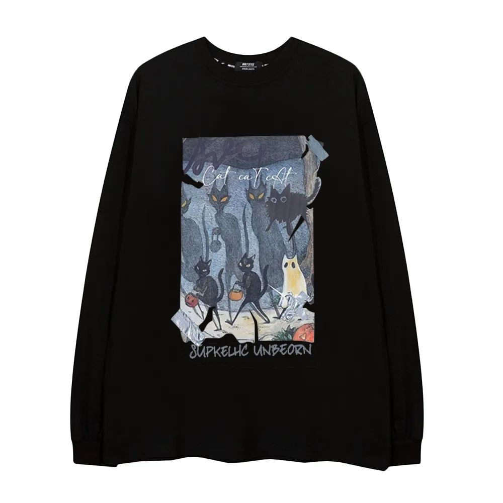 High Street Cat Shadow Ghost Long-Sleeve Shirt