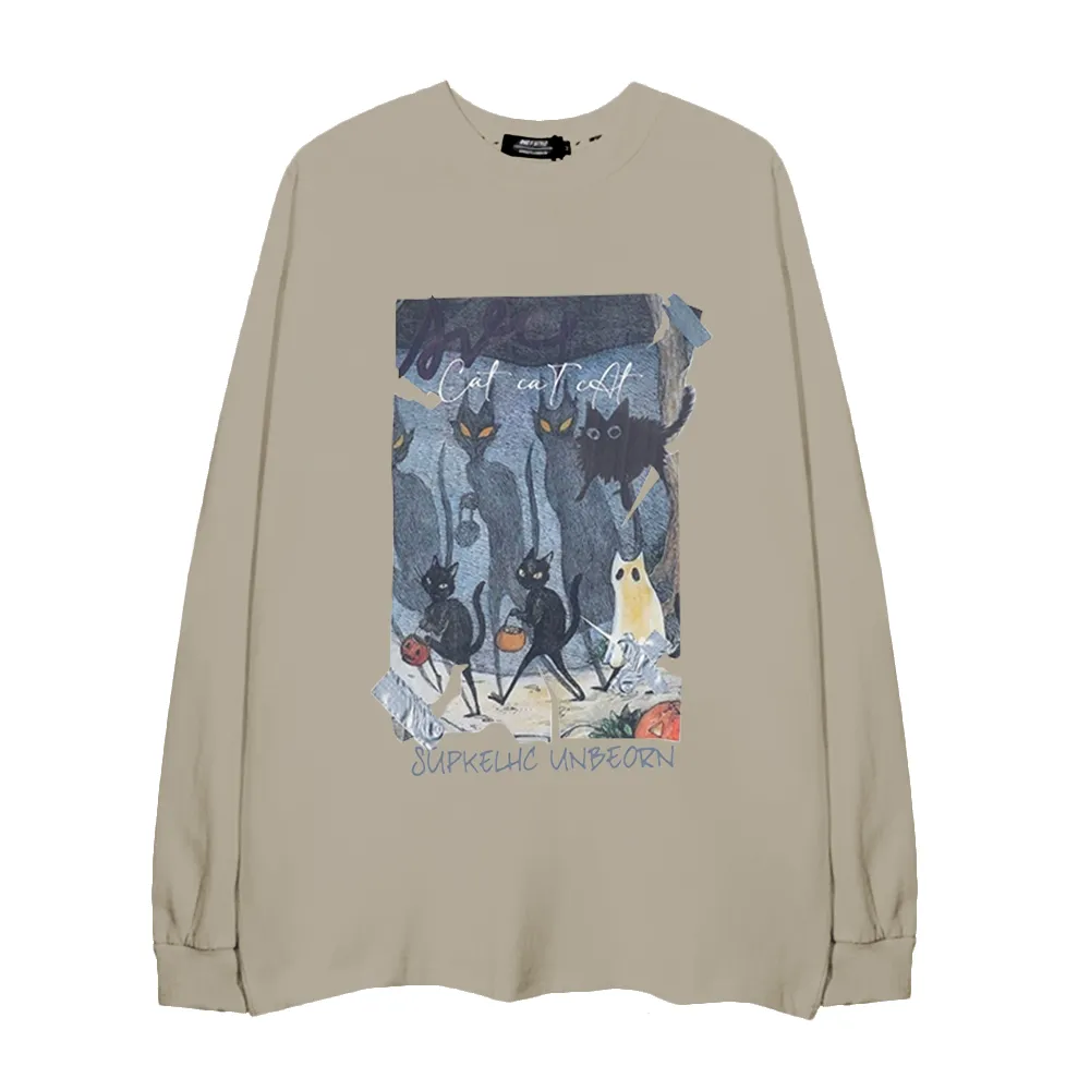 High Street Cat Shadow Ghost Long-Sleeve Shirt