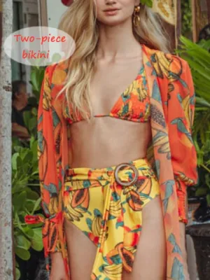 High Waist Bikini Print