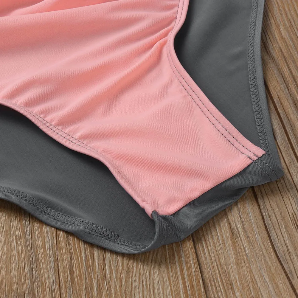 High Waist Padded Push-up Bikini Set Swimsuit Suit