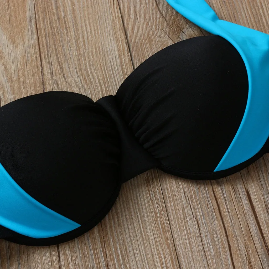 High Waist Padded Push-up Bikini Set Swimsuit Suit
