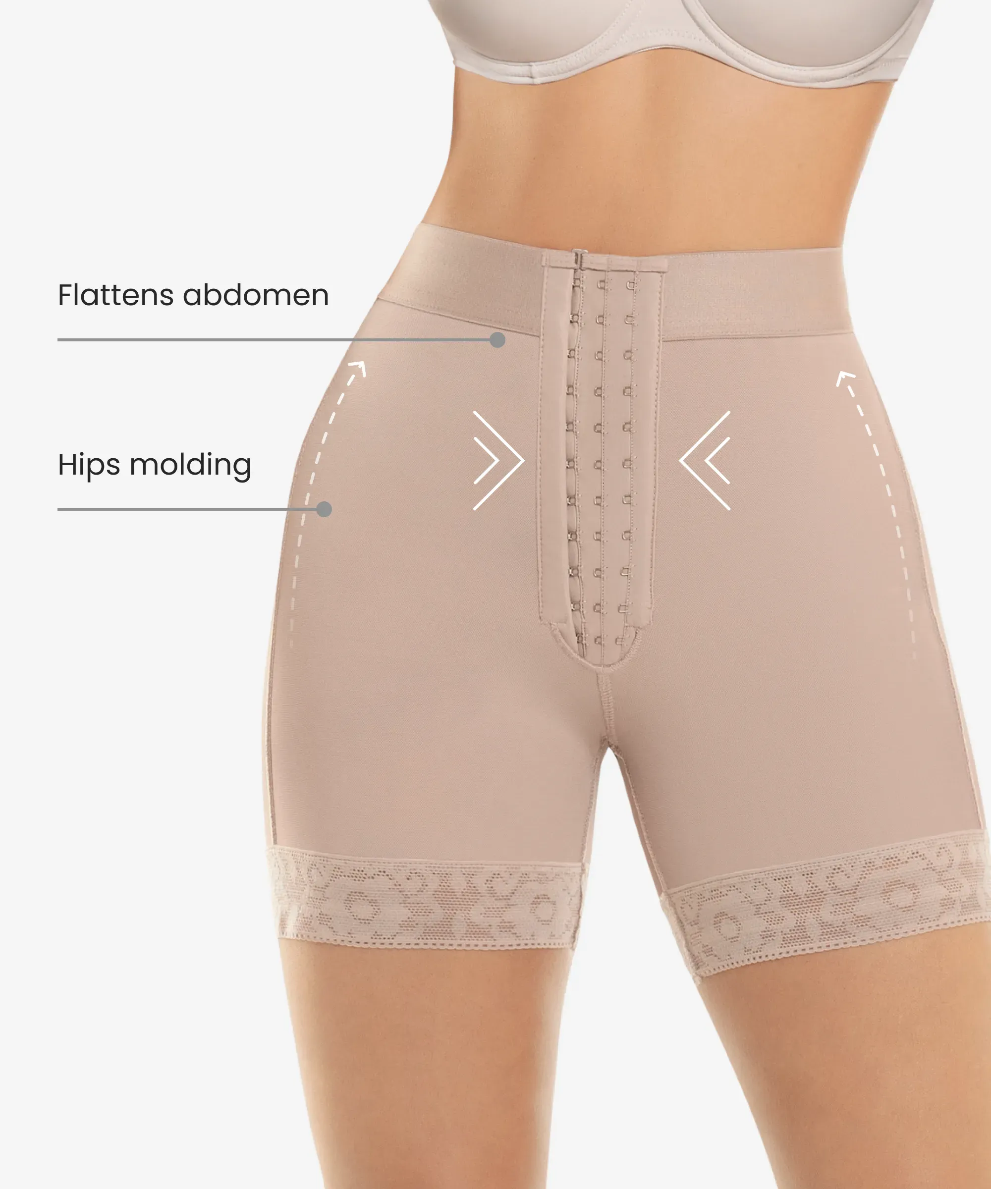 Hook closure high compression shorts - Style 255