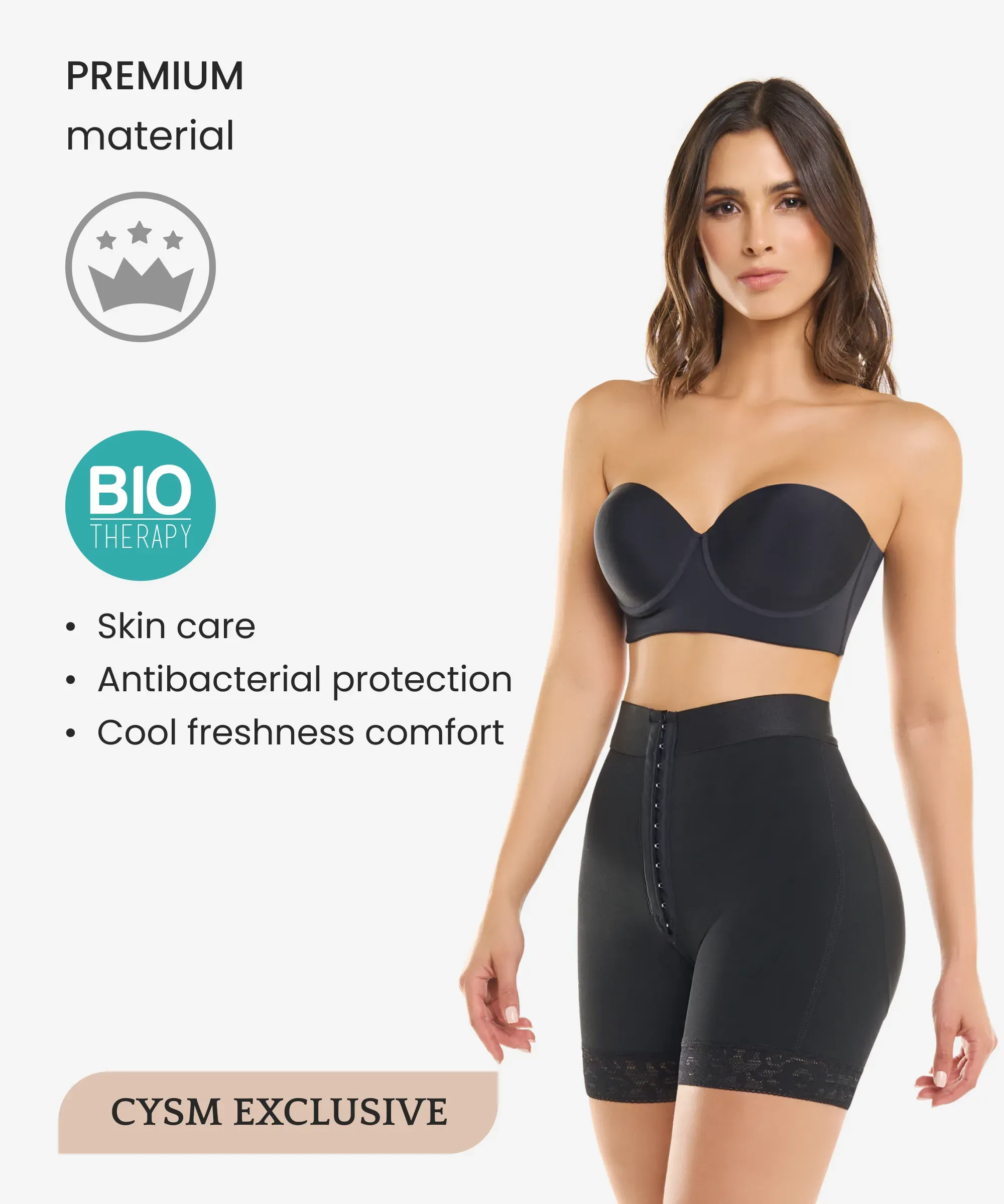 Hook closure high compression shorts - Style 255