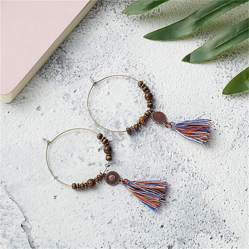 Hoop Tassel Earrings