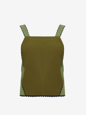 Iris Women's Organic Cotton Patchwork Top | Green