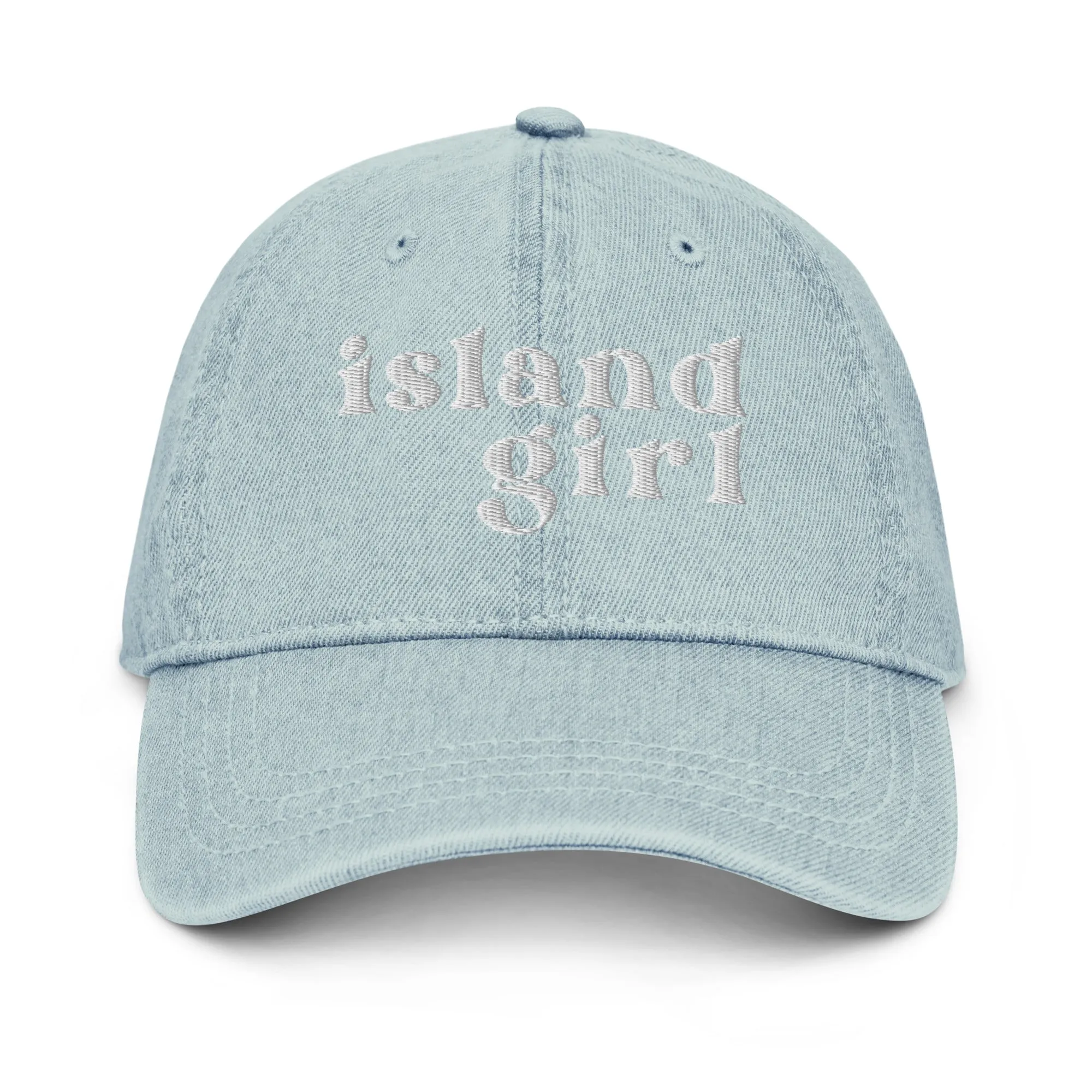 Island Girl Denim Hat - White