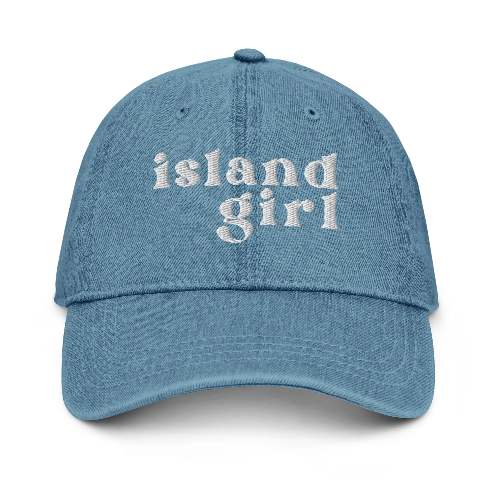 Island Girl Denim Hat - White