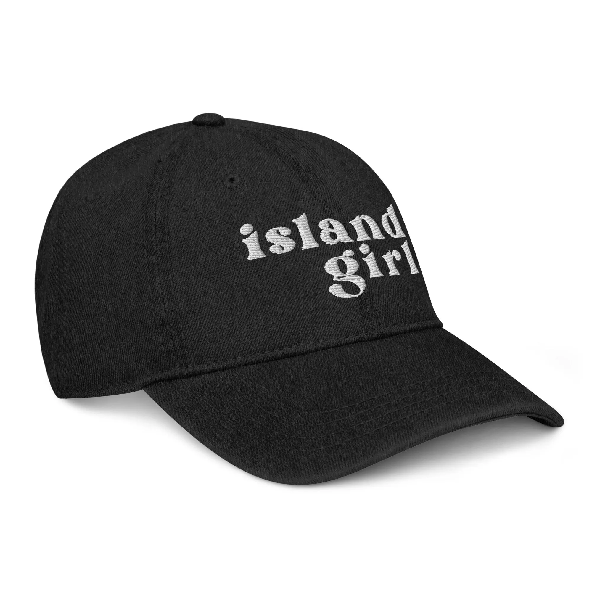 Island Girl Denim Hat - White
