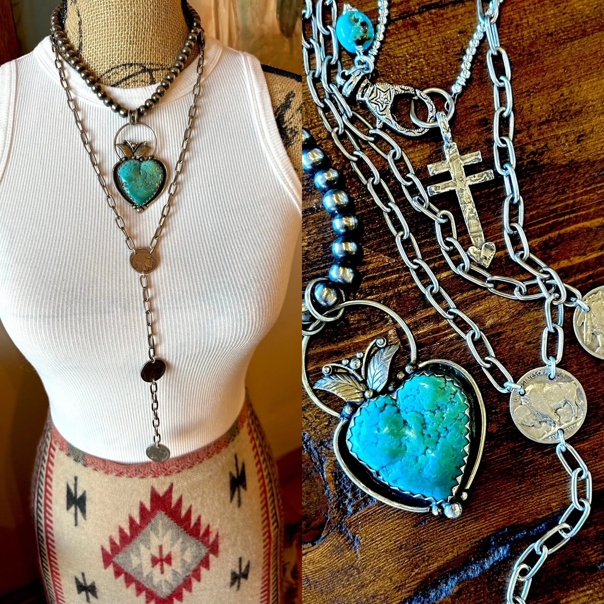 Isleta, Dragonfly, Double Bar Cross Necklace