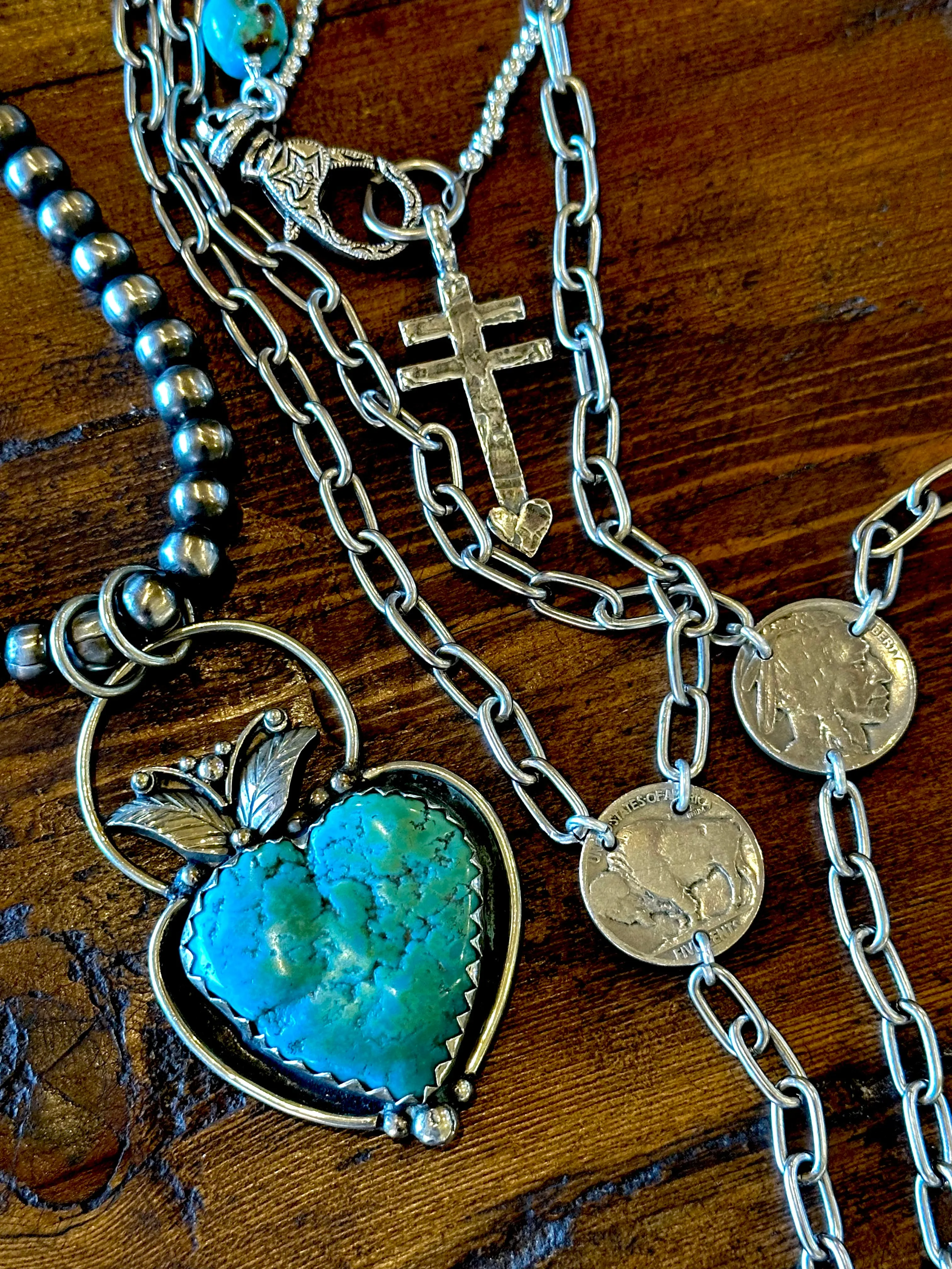 Isleta, Dragonfly, Double Bar Cross Necklace