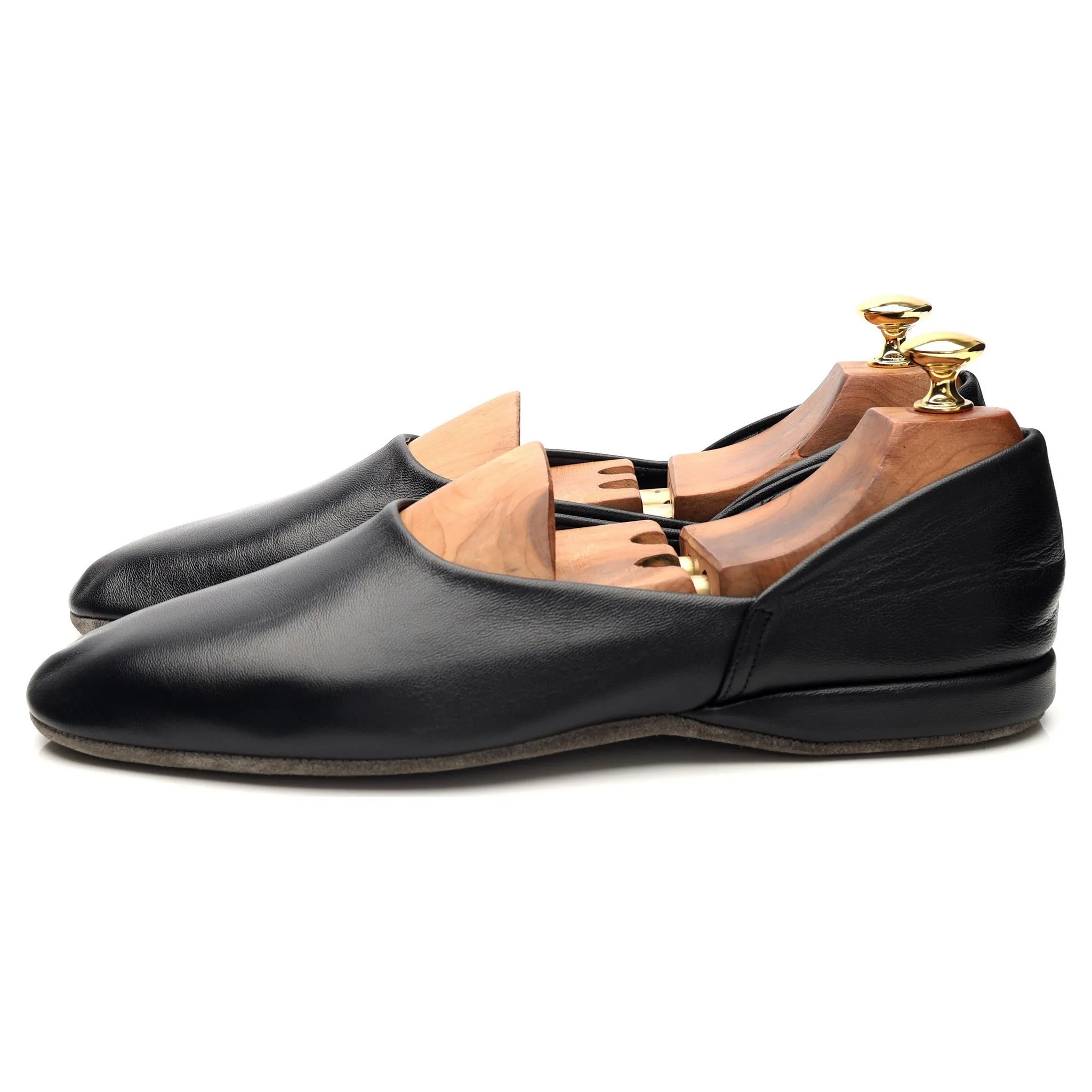 'Jason 03' Black Leather Slippers UK 9 F