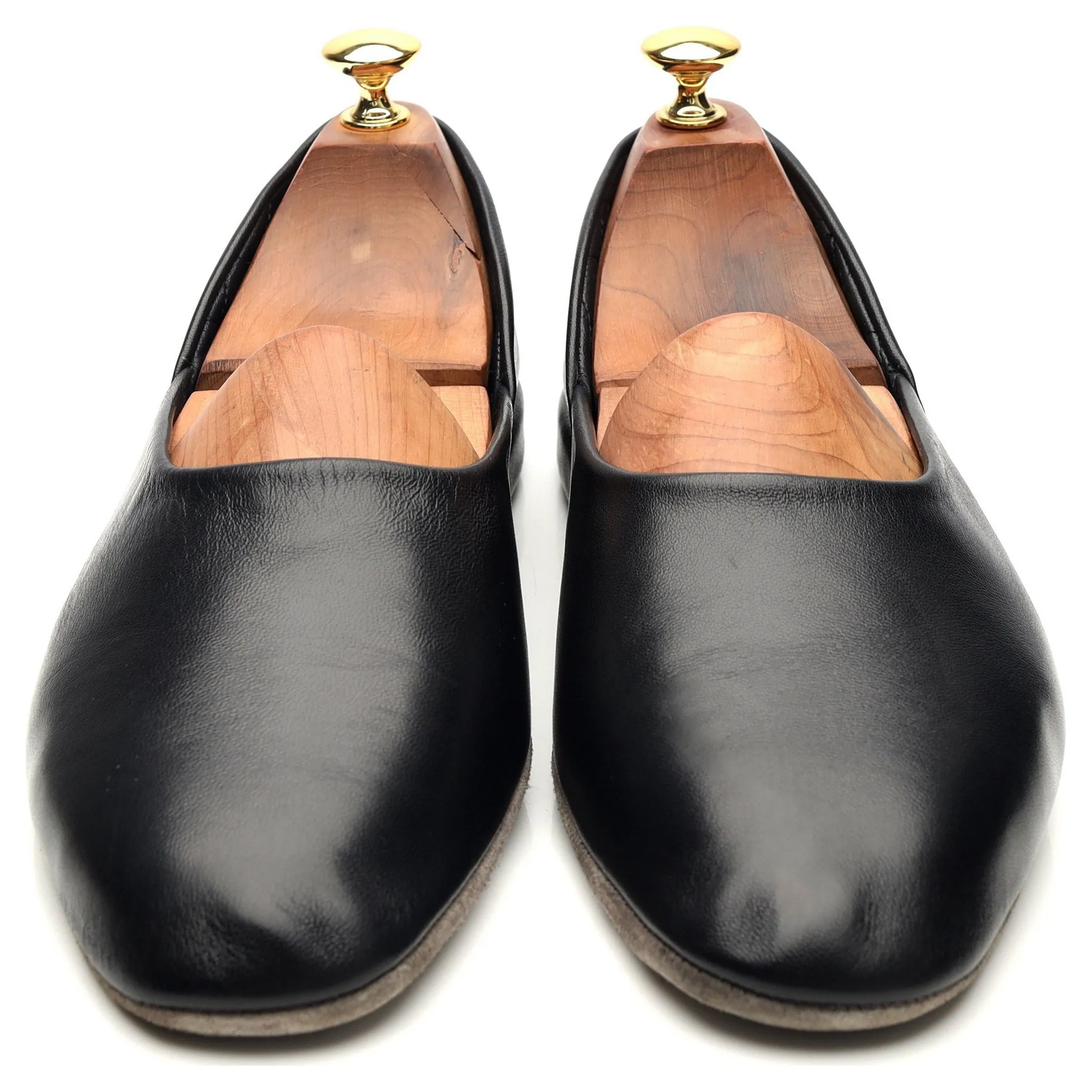 'Jason 03' Black Leather Slippers UK 9 F