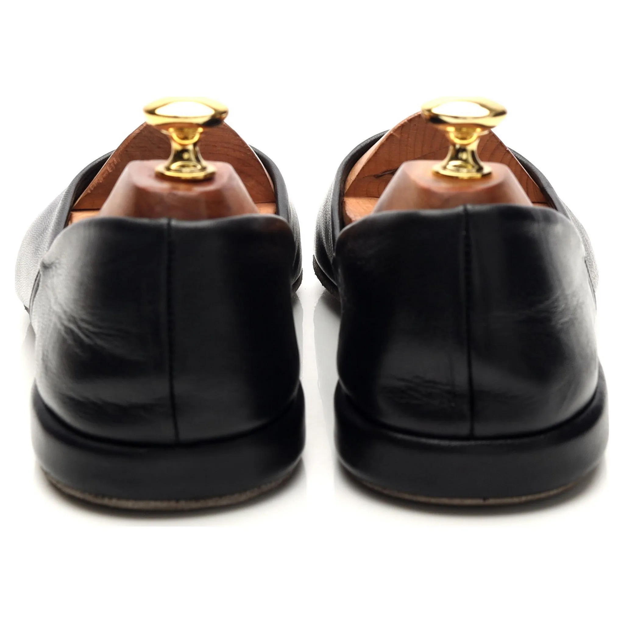 'Jason 03' Black Leather Slippers UK 9 F