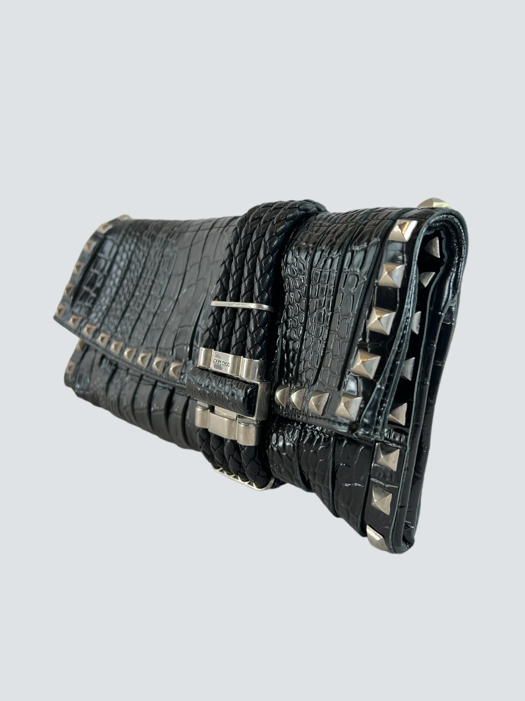 Jimmy Choo Black Leather Clutch