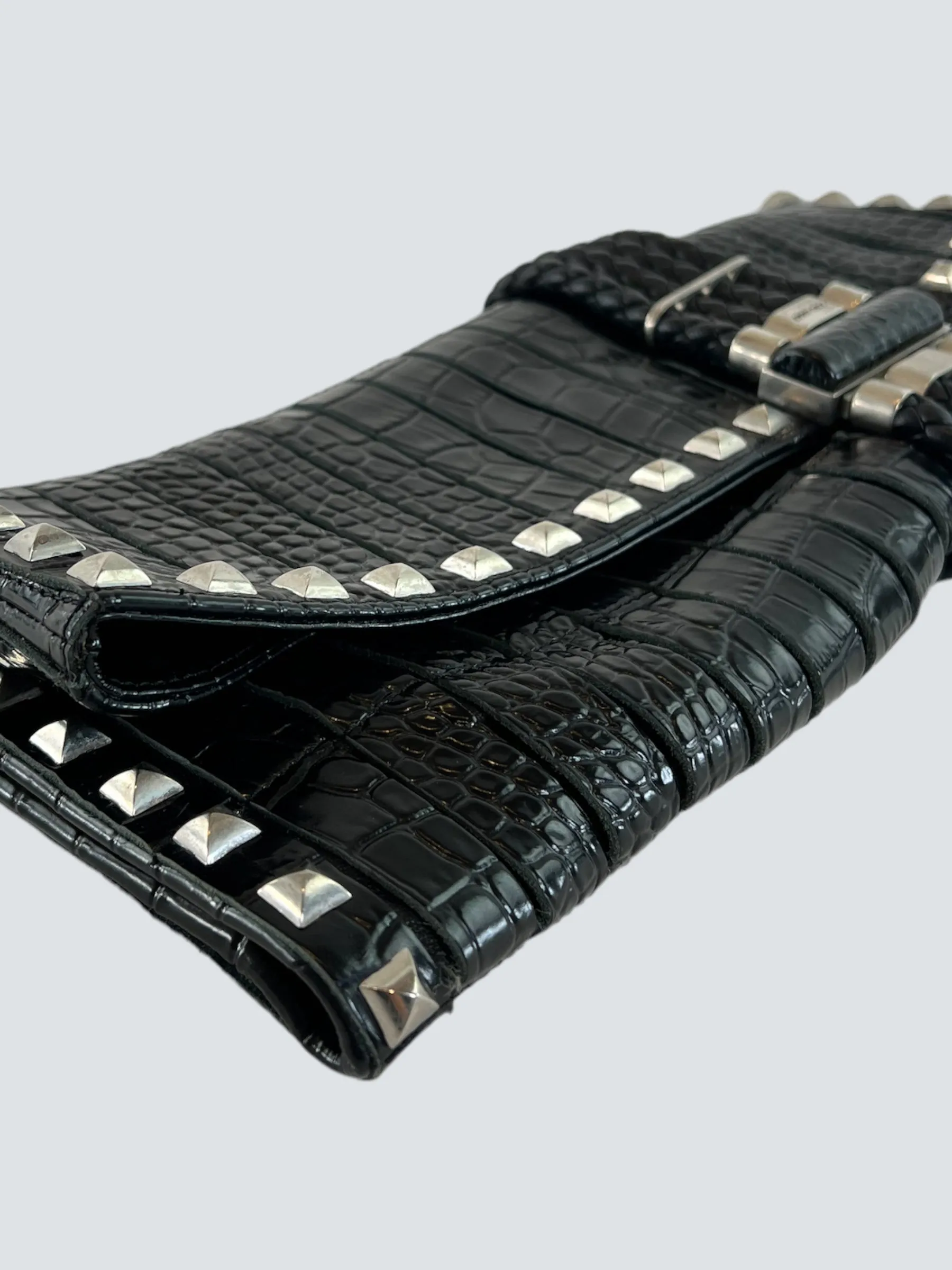 Jimmy Choo Black Leather Clutch
