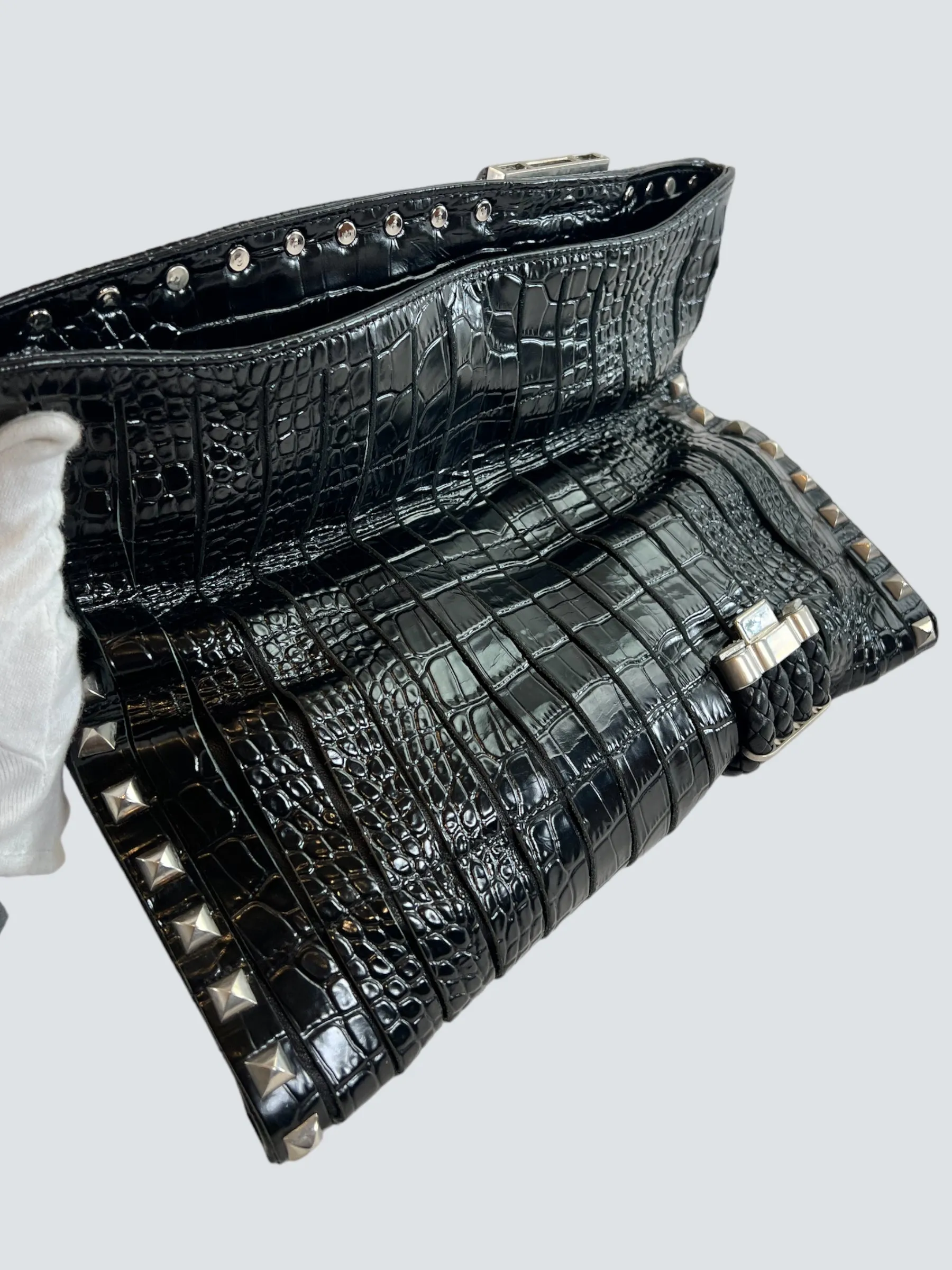 Jimmy Choo Black Leather Clutch