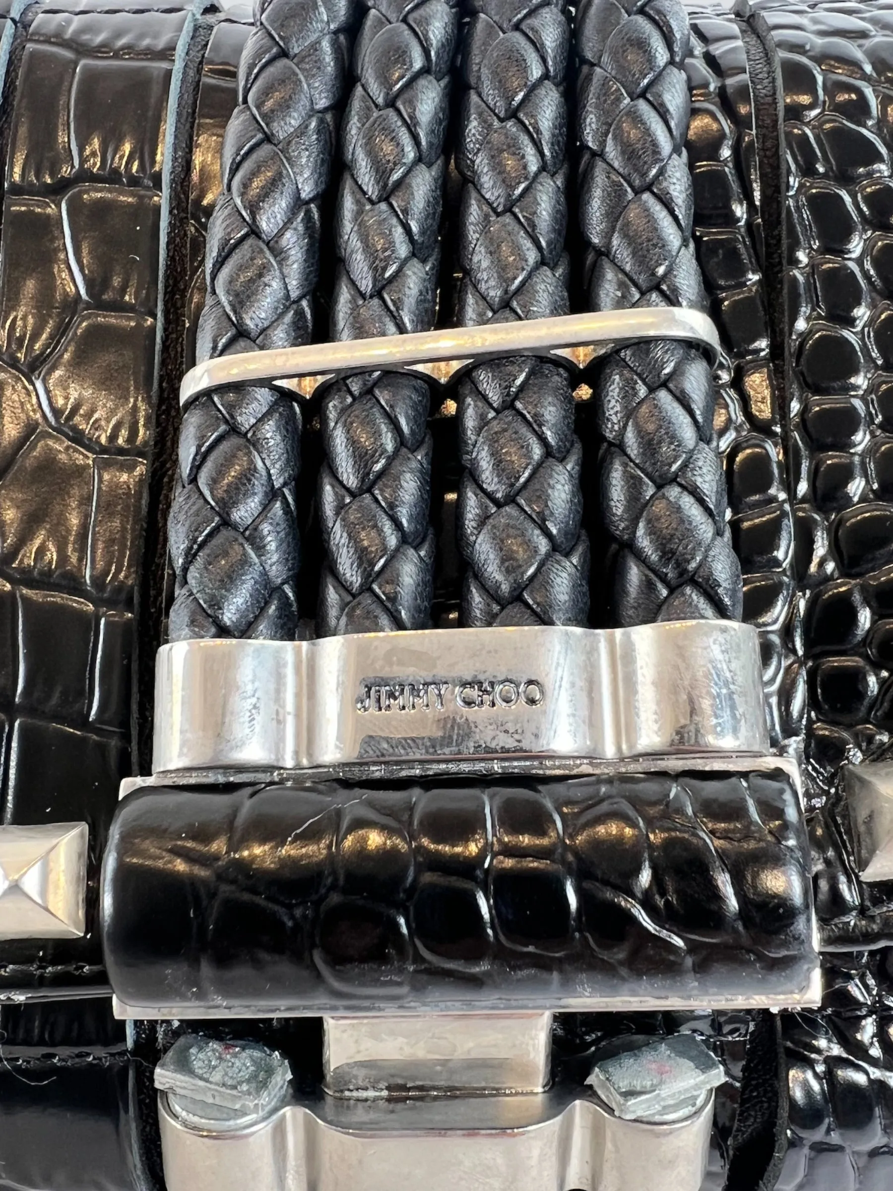 Jimmy Choo Black Leather Clutch