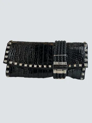 Jimmy Choo Black Leather Clutch