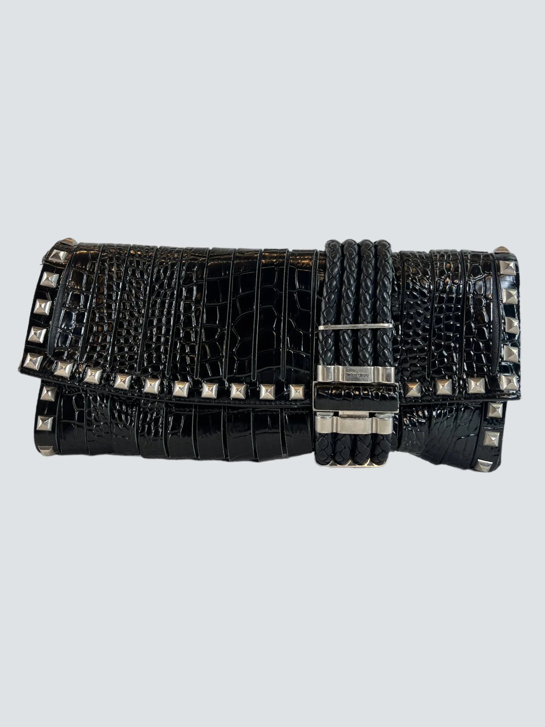 Jimmy Choo Black Leather Clutch